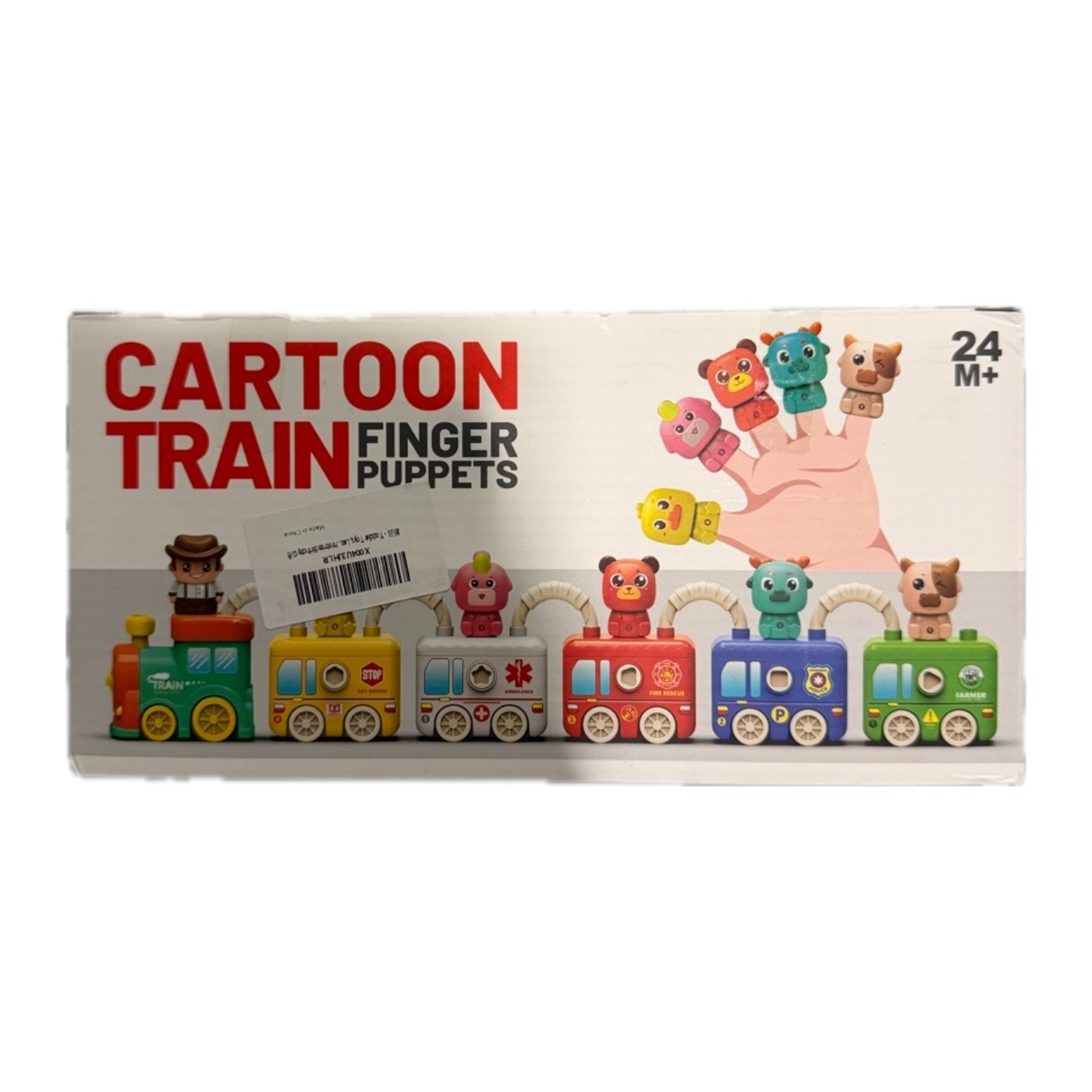 Cartoon Train Finger Puppets — 24-Piece Animal Set